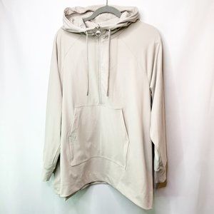 Athleta Womens Abalone Grey Glacier Hankerchief Poncho Relaxed Hoodie Size M